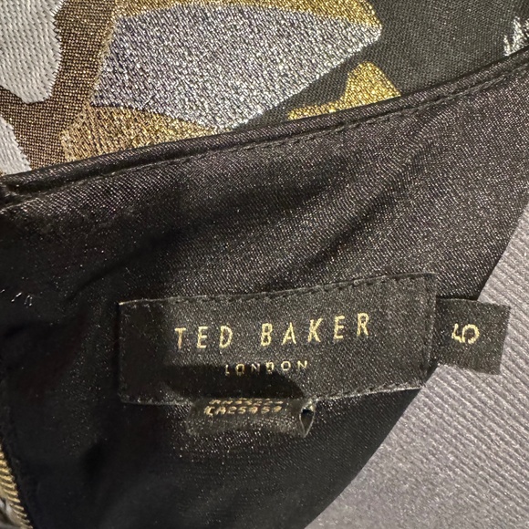Ted Baker IMOEN Oriental Metallic Tulip Dress Embroidered size 5 US 10/12 - Picture 4 of 6
